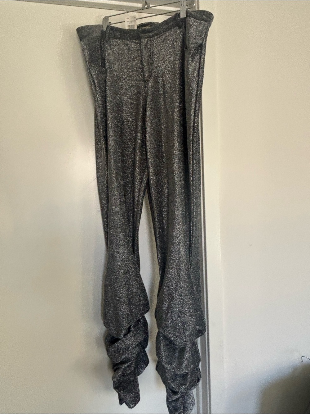 Women’s Metallic Gray Sparkle Flared Bottoms